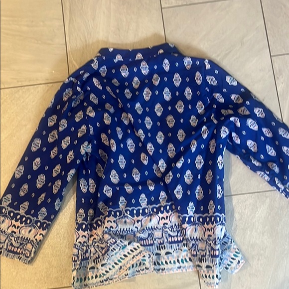 Lilly Pulitzer Blue and White Boho Blouse - Picture 5 of 5